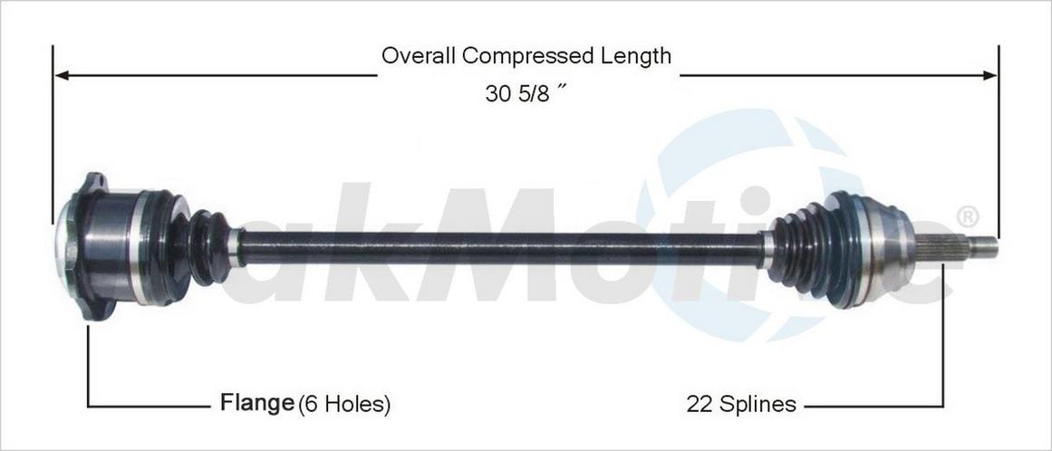 VW CV Axle Shaft - Front Passenger Side - Aftermarket VW8002