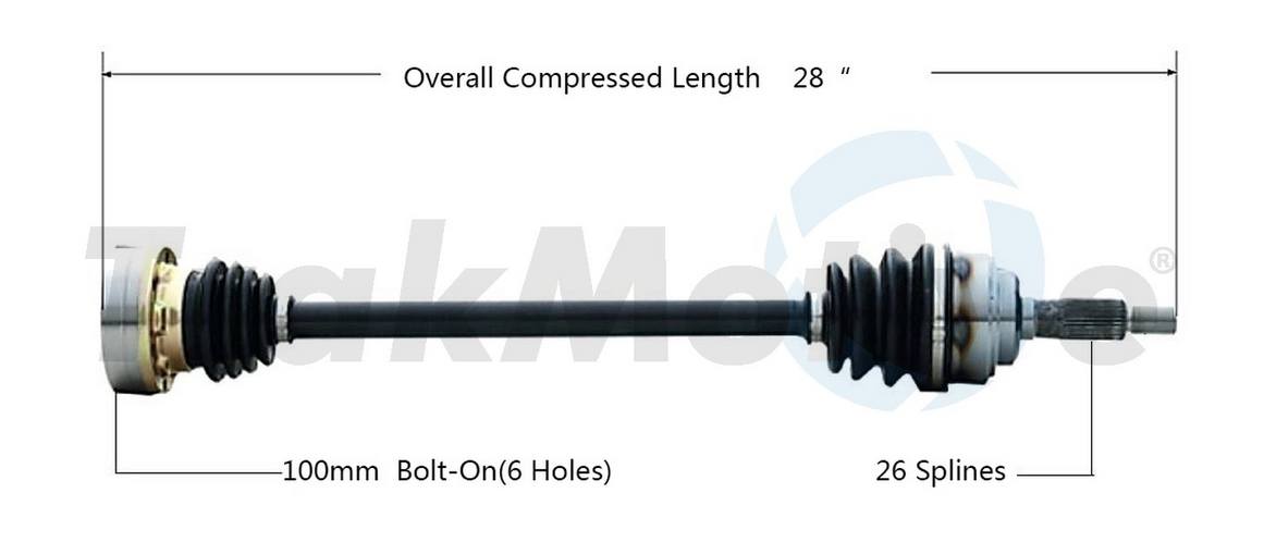 VW CV Axle Shaft - Front Passenger Side - Aftermarket VW8059