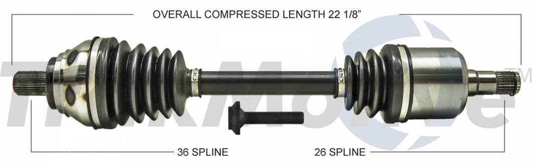 Audi VW CV Axle Shaft - Front Driver Side - Aftermarket VW8102