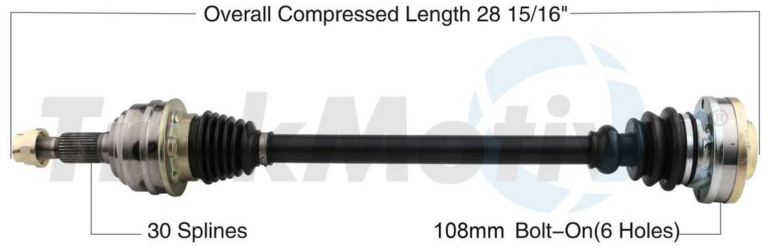 VW CV Axle Shaft - Rear Driver Side - Aftermarket VW8104