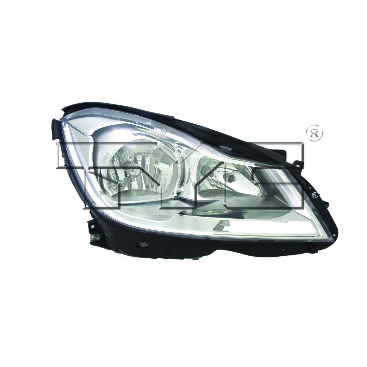 Mercedes Headlight Assembly - Passenger Side (Halogen) (Chrome Bezel) (NSF) 2048205459 - TYC 209273001