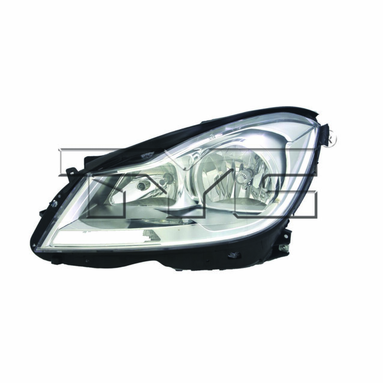 Mercedes Headlight Assembly - Driver Side (Halogen) (Chrome Bezel) (NSF) 2048205359 - TYC 209274001