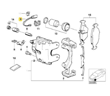 BMW Disc Brake Pad Wear Sensor - Front - Aftermarket XHBM004