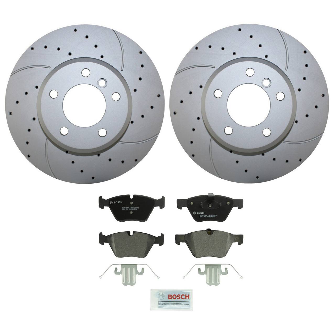 BMW Brake Kit Front 324mm Drilled Rotors Semi Metallic Pads