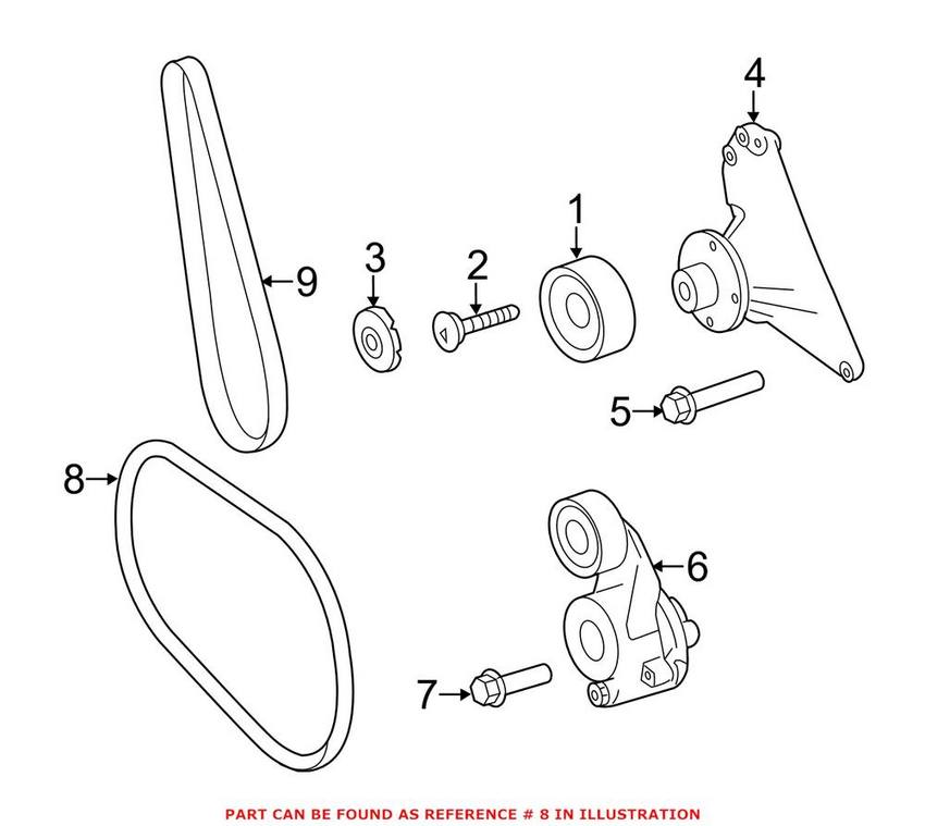 Mercedes Accessory Drive Belt (7K 2045) 0039930096 Genuine 