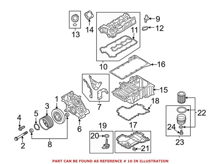 Engine Valve Cover – Passenger Right Genuine BMW 11127636759