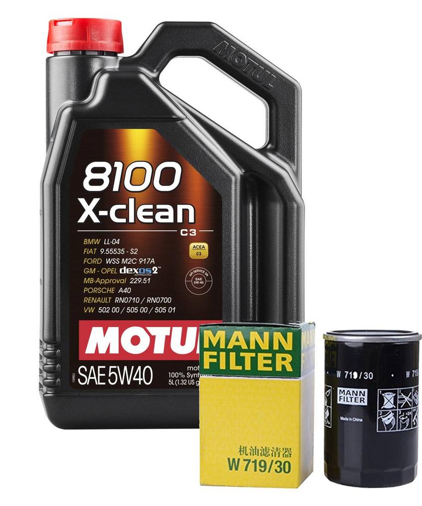 Motul Engine Oil Change Kit – (5W-40) (X-CLEAN 8100) eEuroParts 3090905KIT