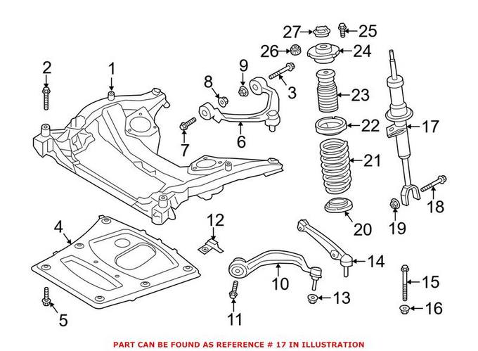 BMW Suspension Strut – Front Driver Left 31312284045 Genuine BMW ...