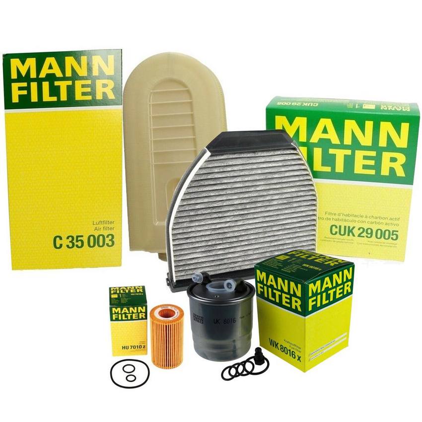 Air / Cabin Air / Fuel / Engine Oil Filter Kit (Models With Water-Sensor  Connection) Mann-Filter NP-3725246-Kit