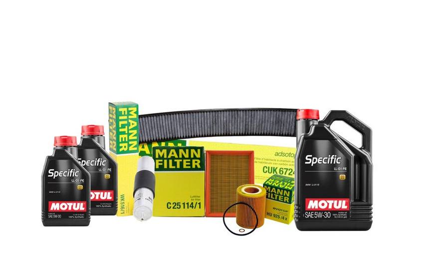 BMW Oil Change Kit 5W30 7 Liter Specific LL-01 FE with Air, Cabin & Fuel
