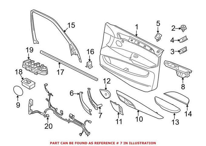 Bmw Interior Door Pull Handle 51417345334 Genuine