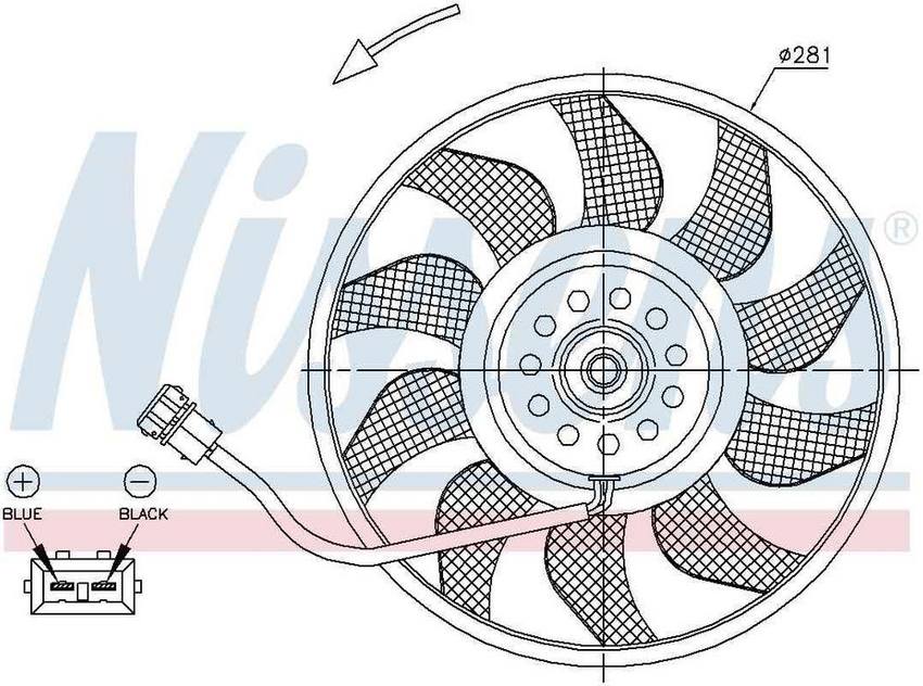 2008-2015 Smart Fortwo Radiator Fan Assembly - Nissens 850009 - View #6