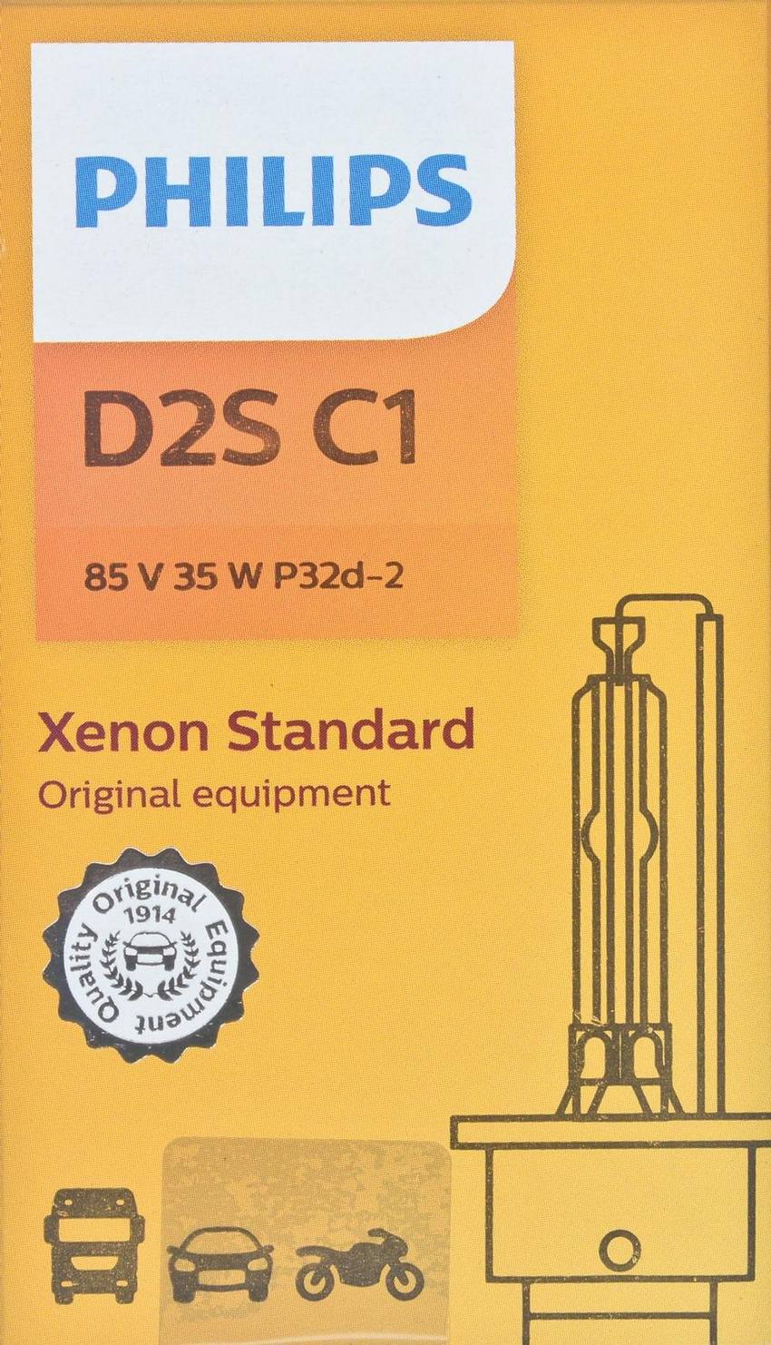 D2SC1 Xenon HID Headlight Bulb - Philips D2SC1