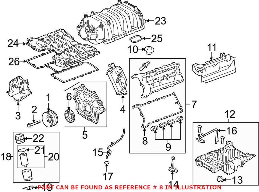 Land Rover Valve Cover Gasket – Passenger Side LR010882 Genuine Land Rover  LR010882