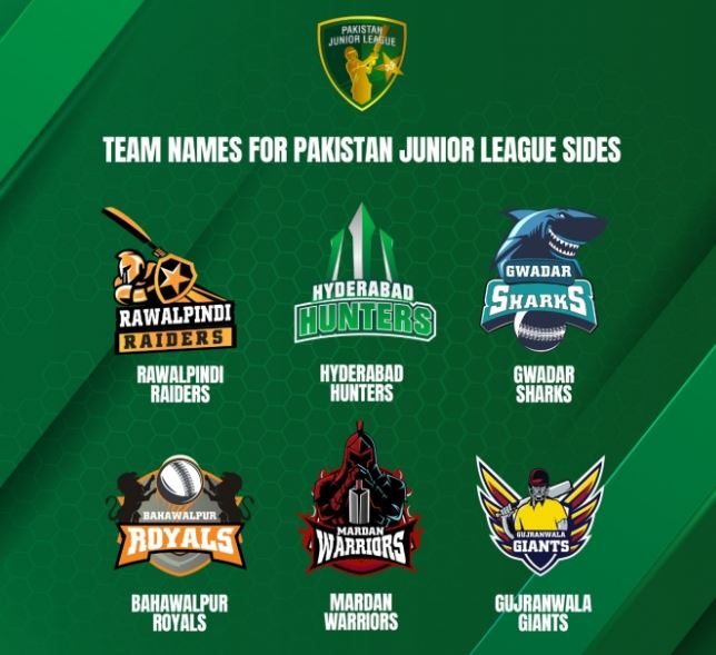 Pakistan Junior League 2022 Team names unveiled