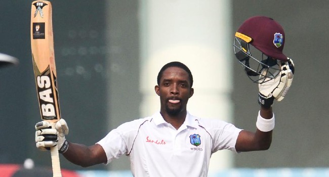 West Indian batter struck on helmet, concussion substitute comes on