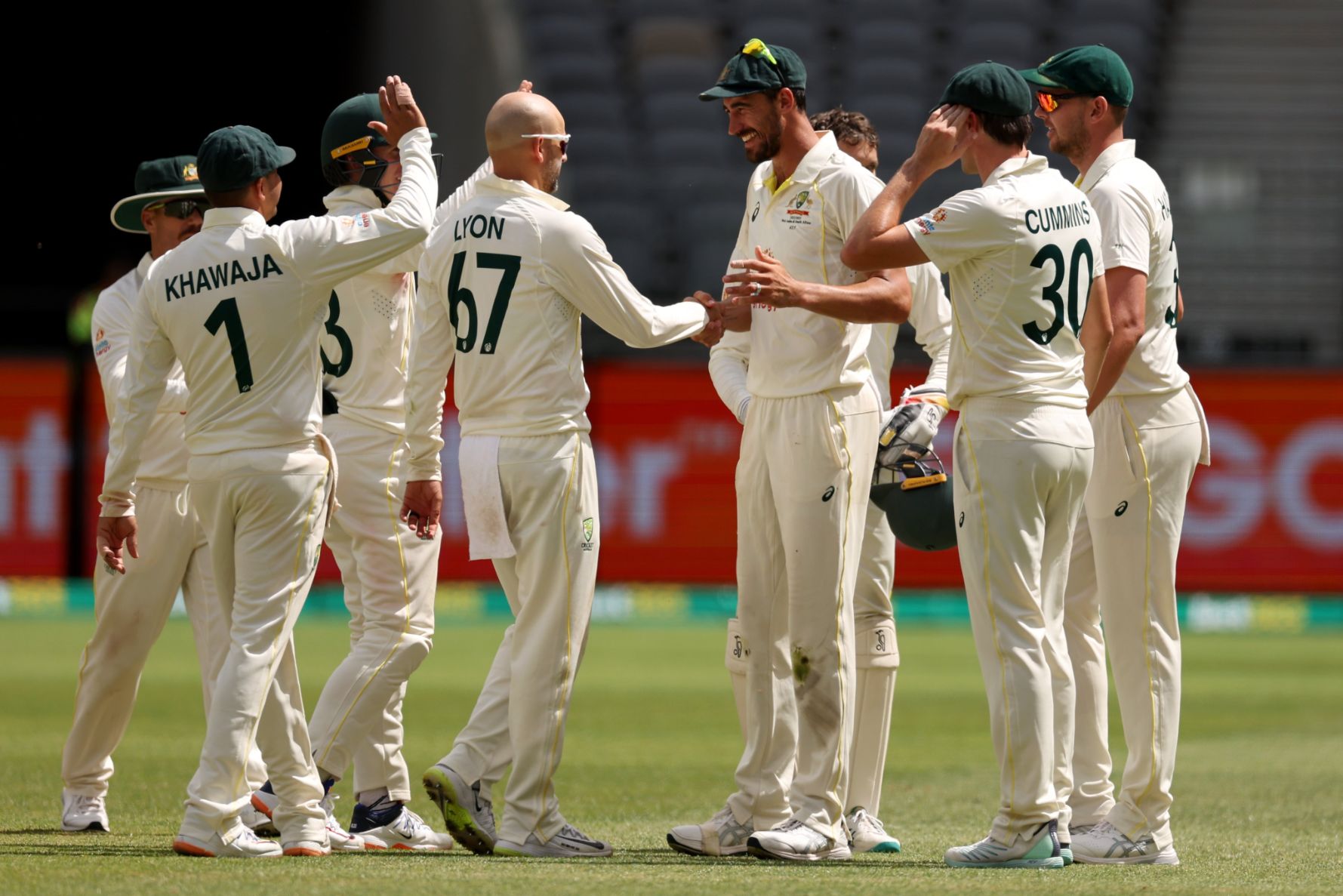 Nathan Lyon shows his magic trick as Australia beat West Indies