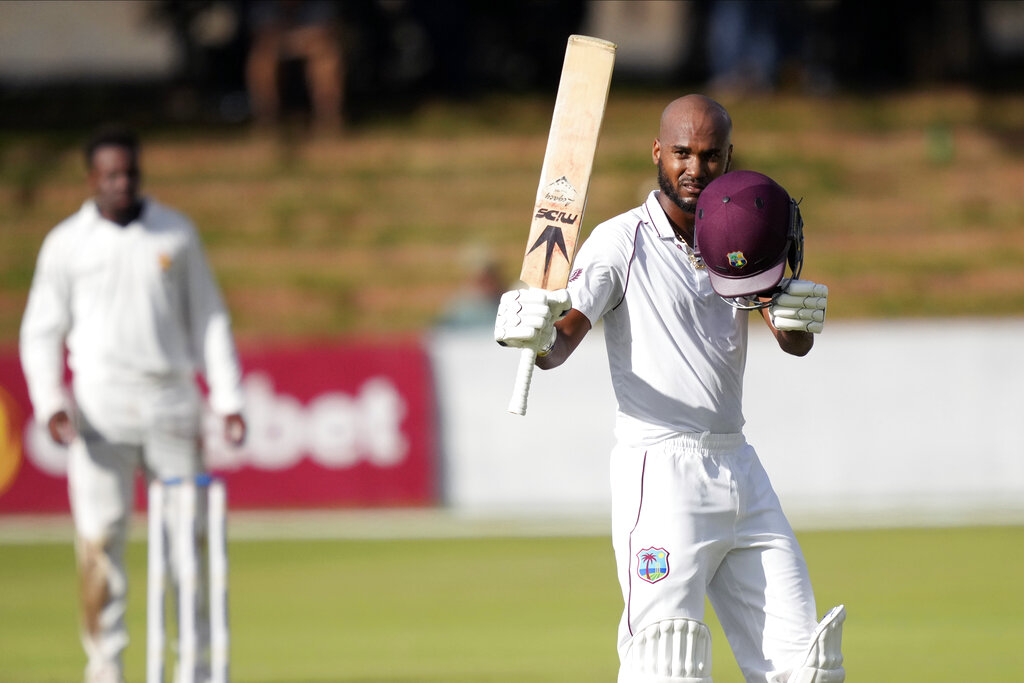 ZIM vs WI, Day 2: Centuries from Chanderpaul, Brathwaite keep visitors in driving seat