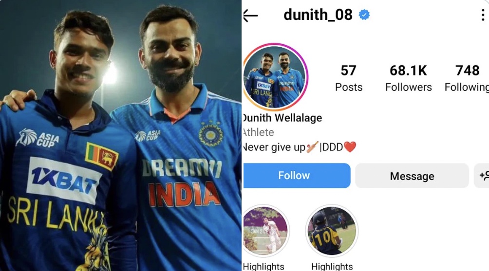 Sri Lankan Spinner Wellalage Honours Virat Kohli on Instagram with New Profile Picture