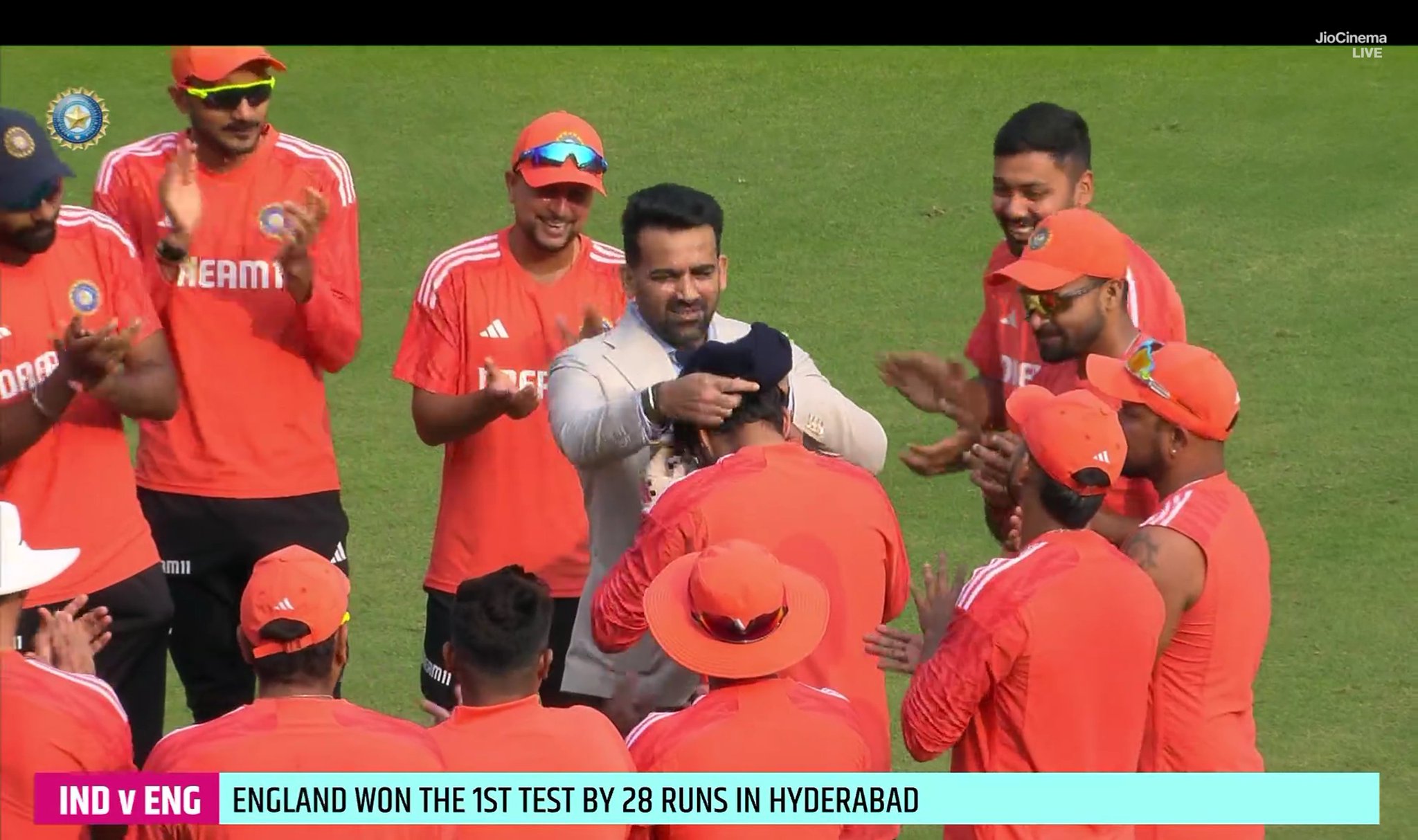 Rajat Patidar Receives Test Cap From Zaheer Khan On Debut Vs ENG at Vizag