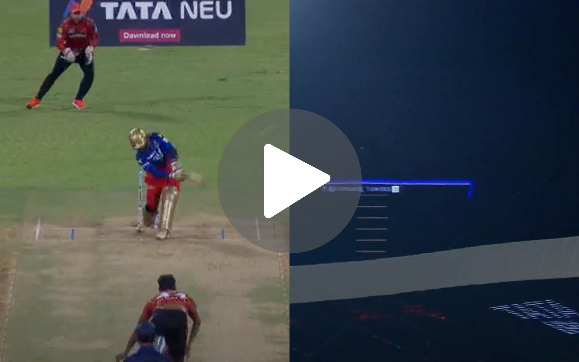 [Watch] Dinesh Karthik Joins Klaasen; 108m Six Smacks Chinnaswamy Rooftop In RCB Vs SRH