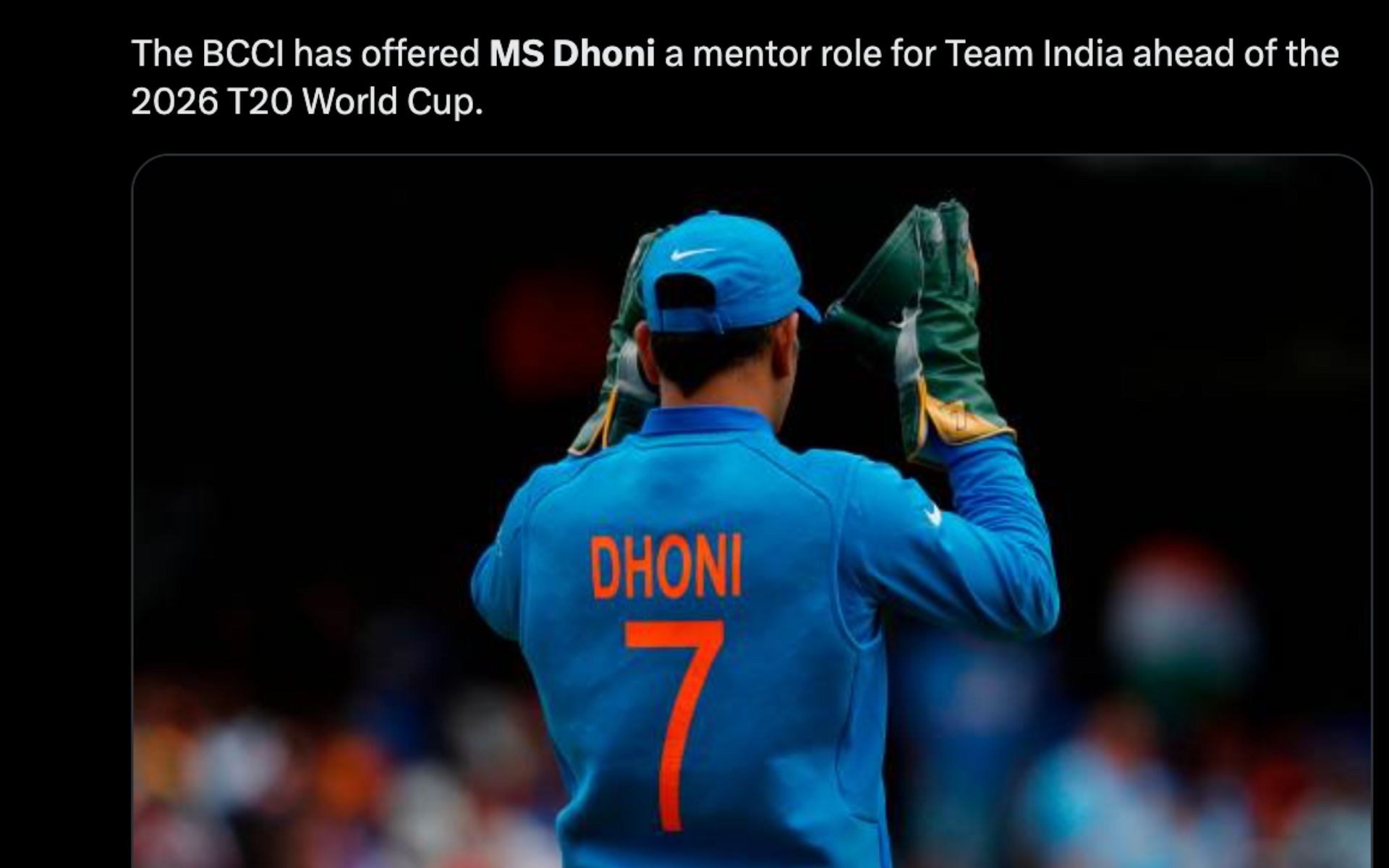MS Dhoni-Gautam Gambhir To Lead Indian Management In T20 WC 2026: Fact Check