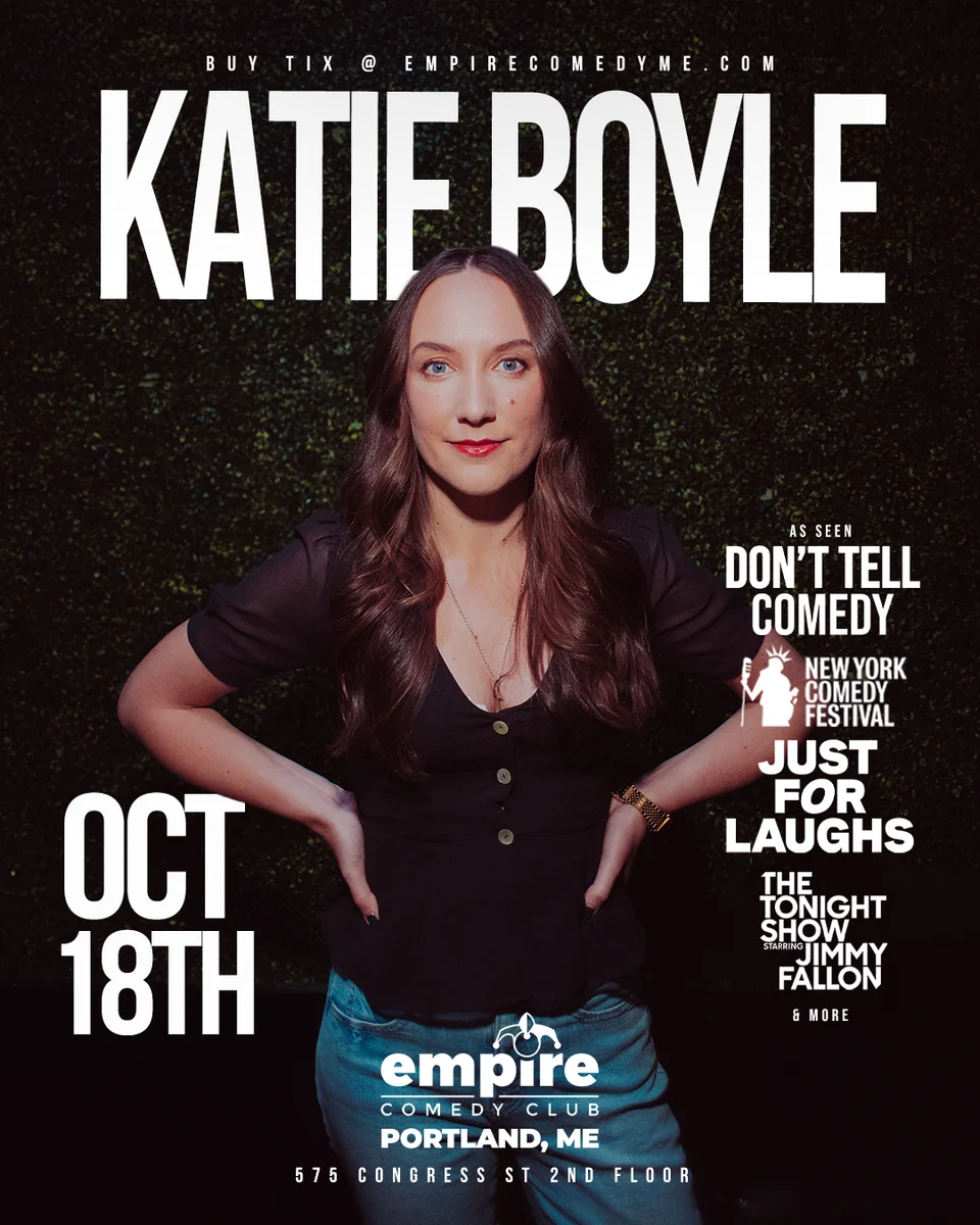 Promotional poster for Katie Boyle at Empire Comedy Club