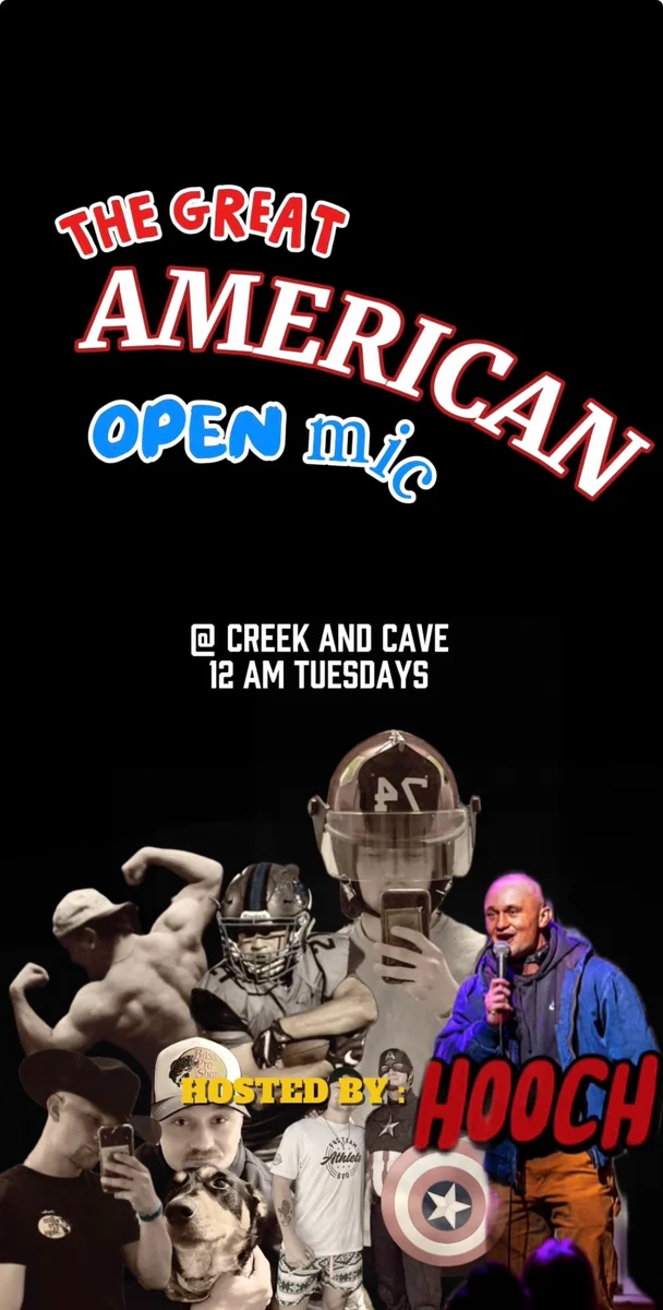 Promotional artwork for The Great American Open Mic.