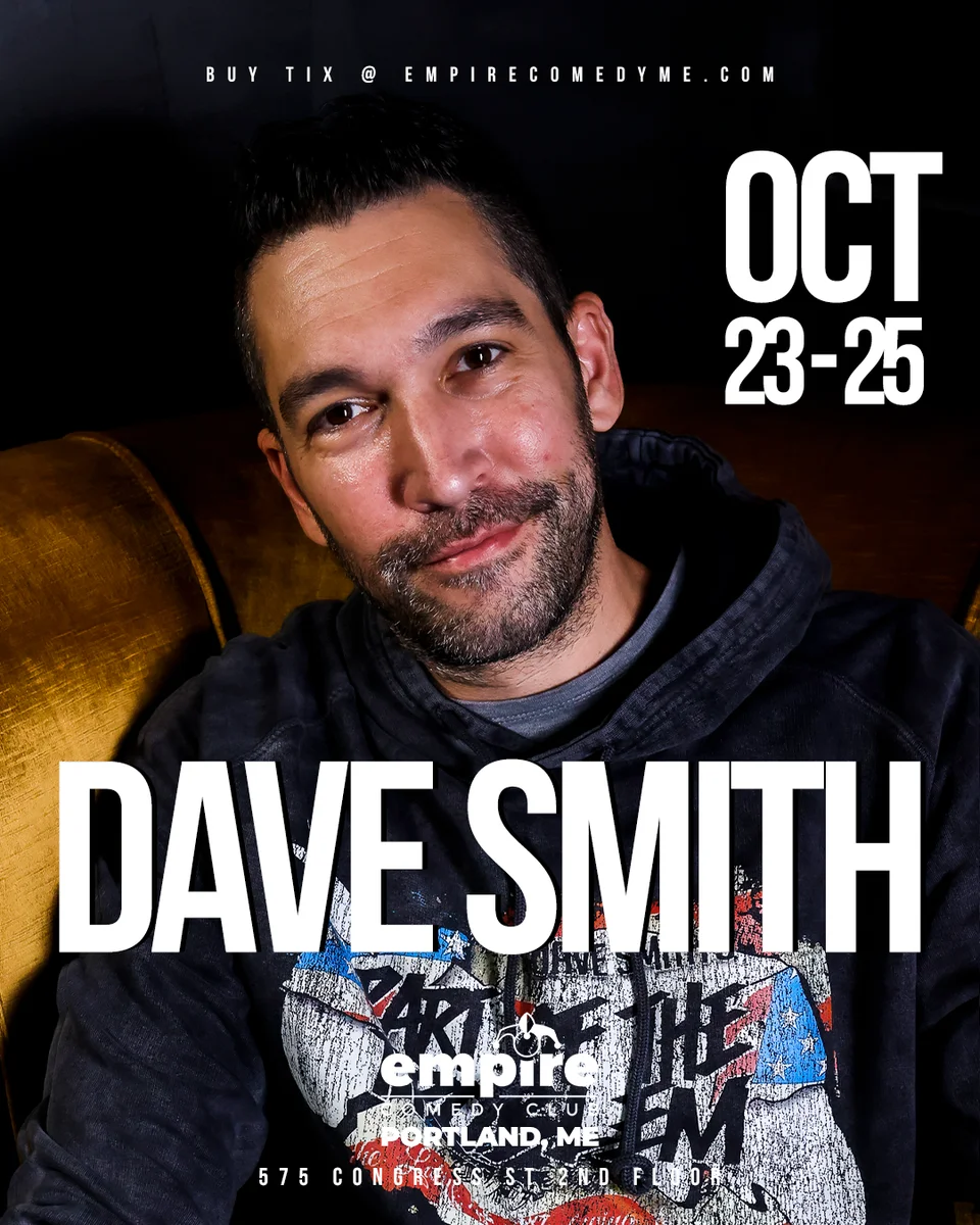Promotional poster for Dave Smith at Empire Comedy Club