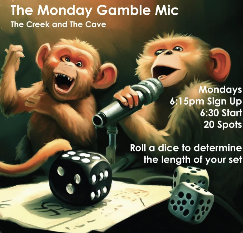Promotional artwork for The Monday Gamble Mic.