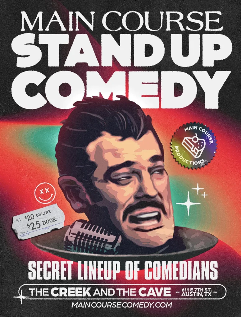 Promotional artwork for Main Course Comedy.