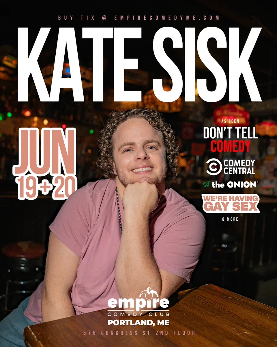 Promotional poster for Kate Sisk at Empire Comedy Club
