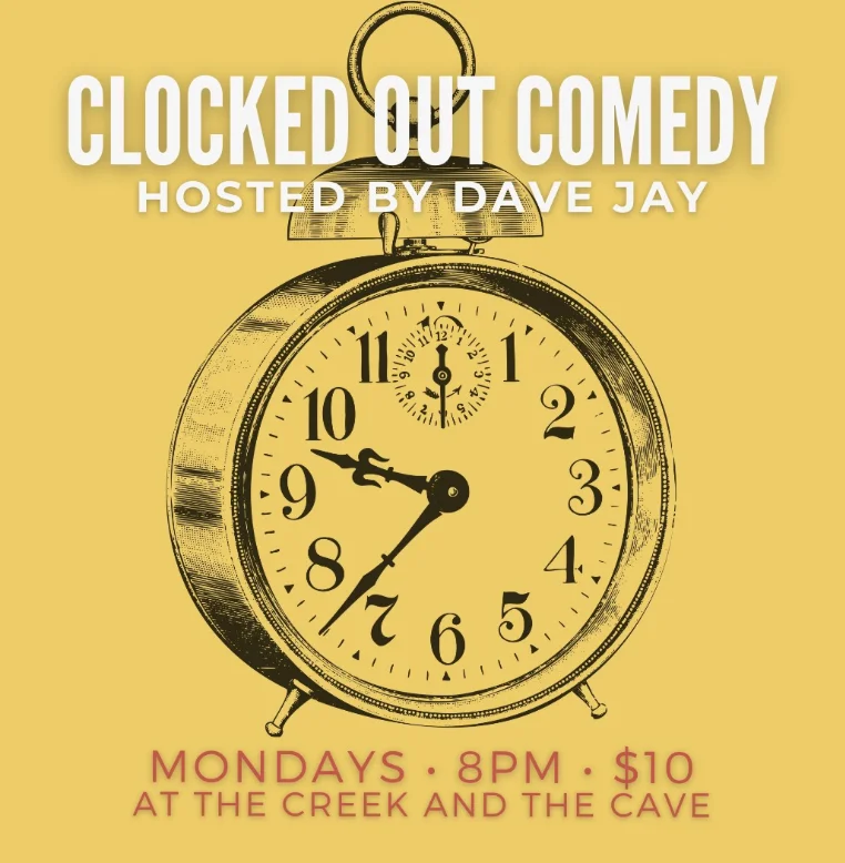 Promotional artwork for Clocked Out Comedy.