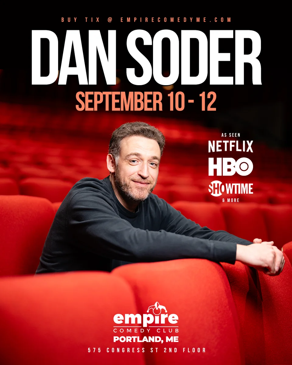 Promotional poster for Dan Soder at Empire Comedy Club