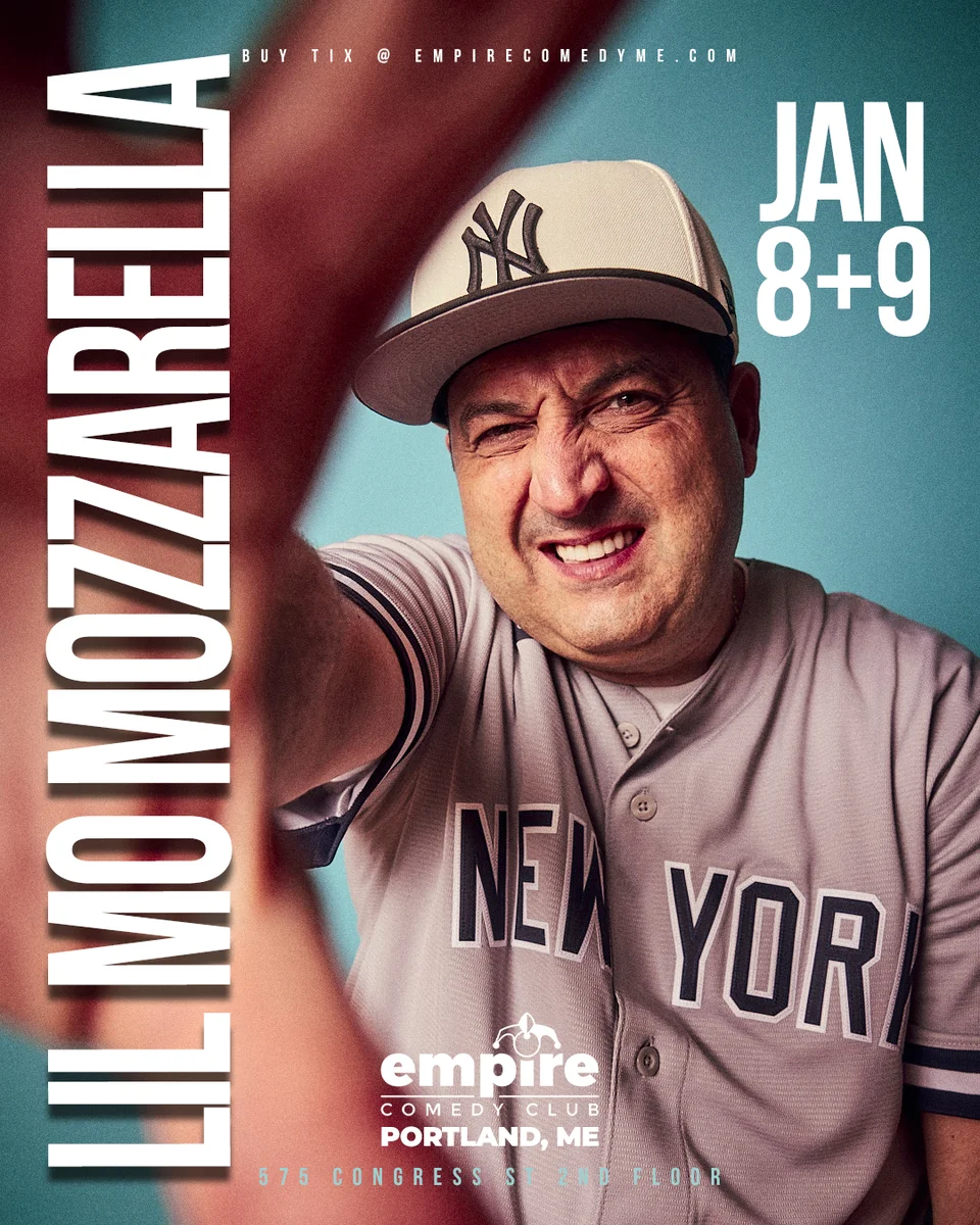 Promotional poster for Lil Mo Mozzarella at Empire Comedy Club