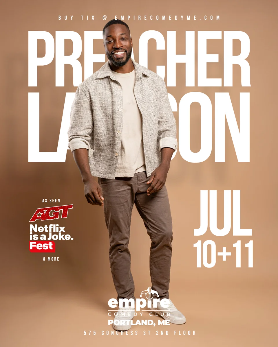 Promotional poster for Preacher Lawson at Empire Comedy Club