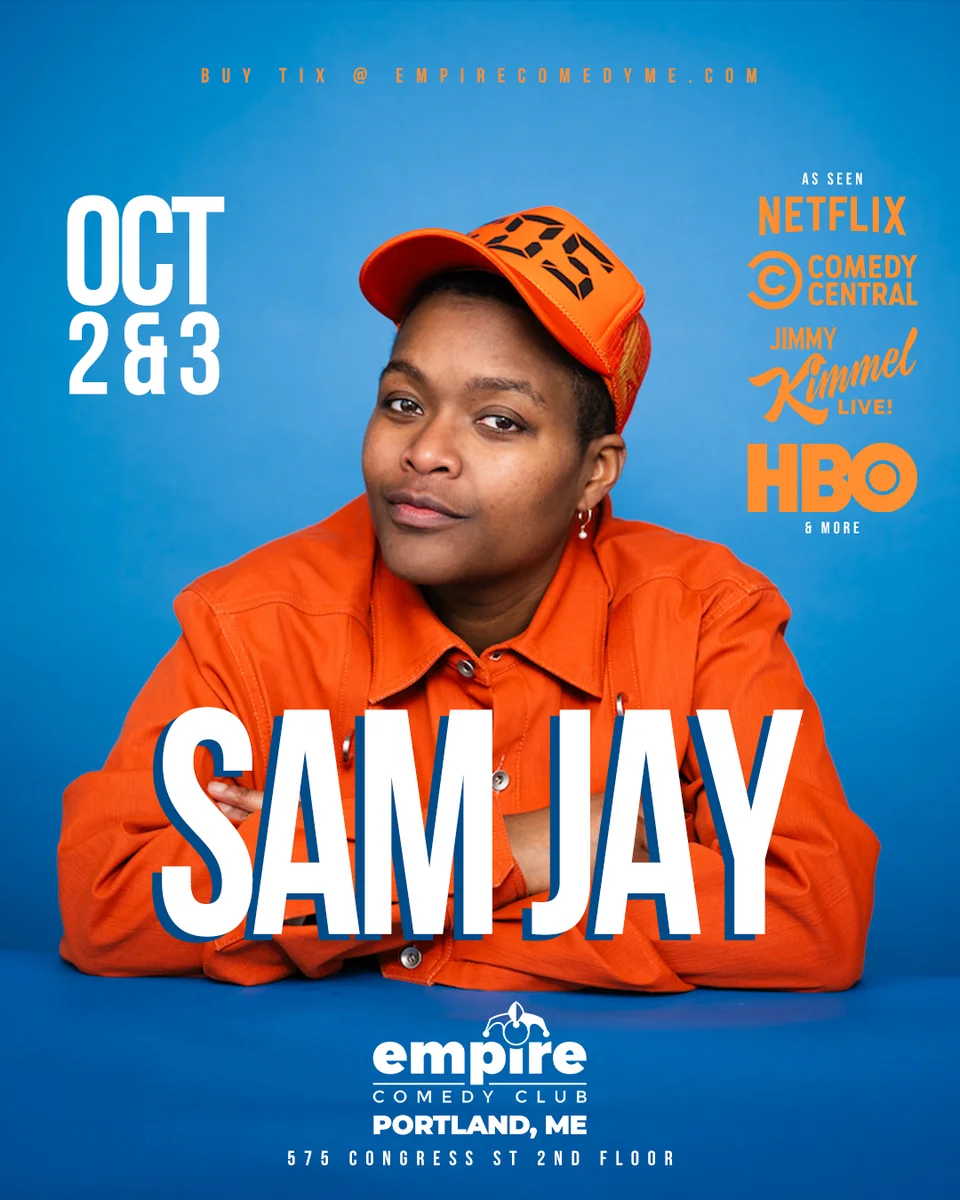 Promotional poster for Sam Jay at Empire Comedy Club