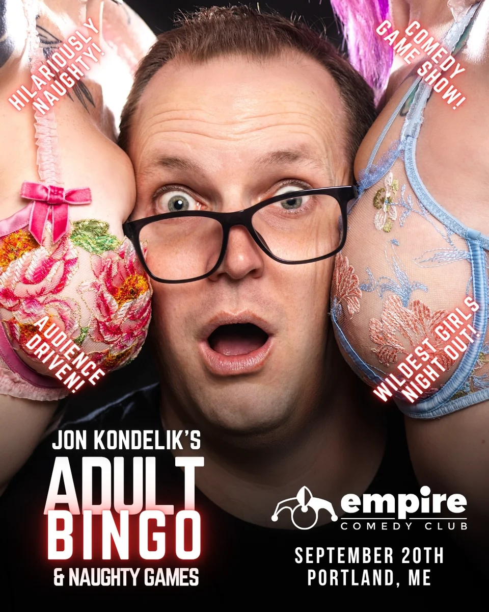 Promotional poster for Adult Bingo at Empire Comedy Club