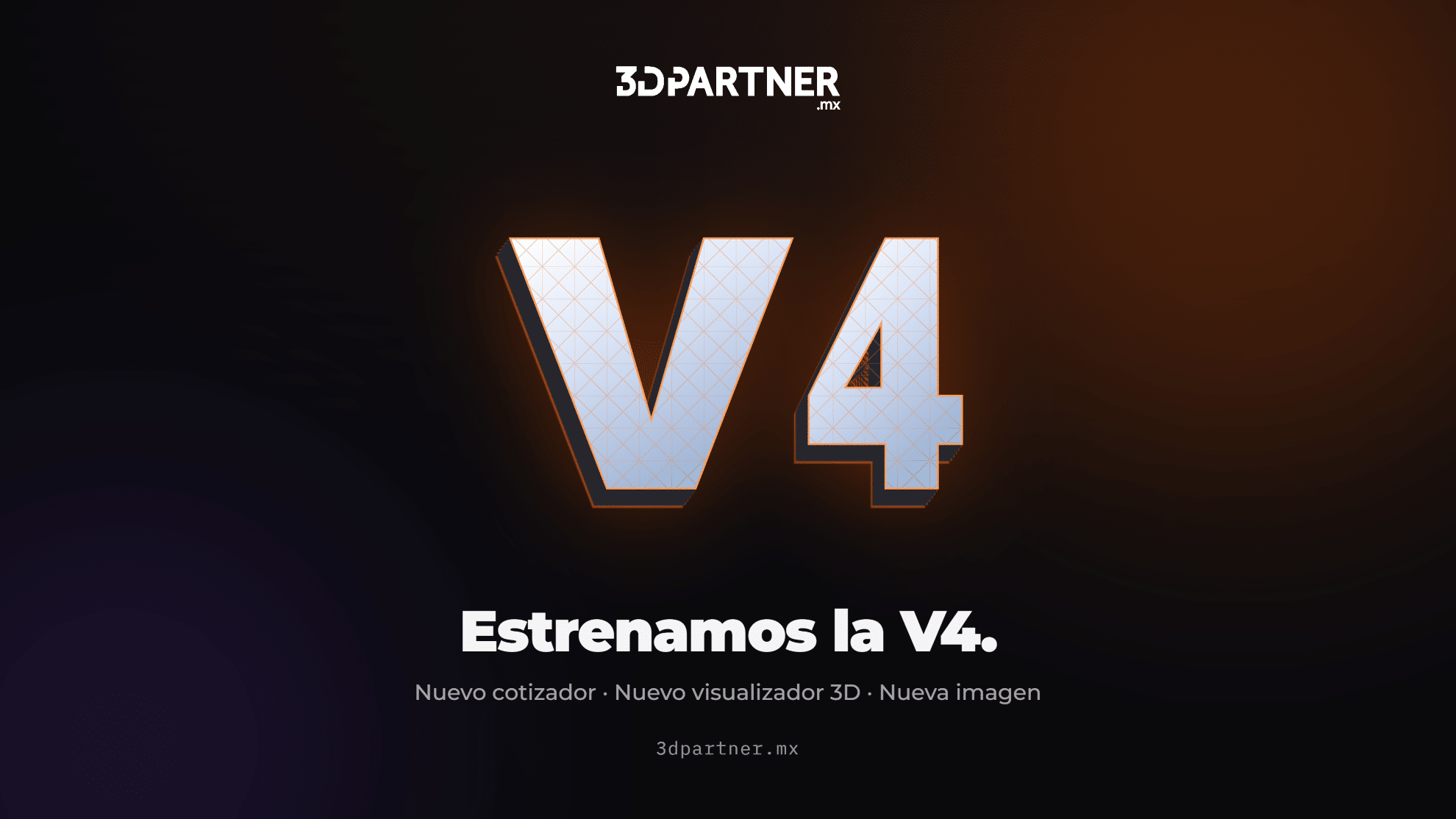Anuncio de la versión V4 de 3DPartner con nuevo cotizador, visualizador 3D y nueva imagen