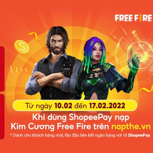 Ưu đãi khủng nạp game FreeFire - shopeepay.vn