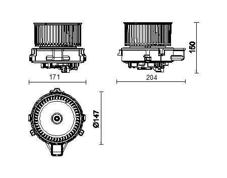 MAHLE / CLEVITE Blower Motor AB283000P