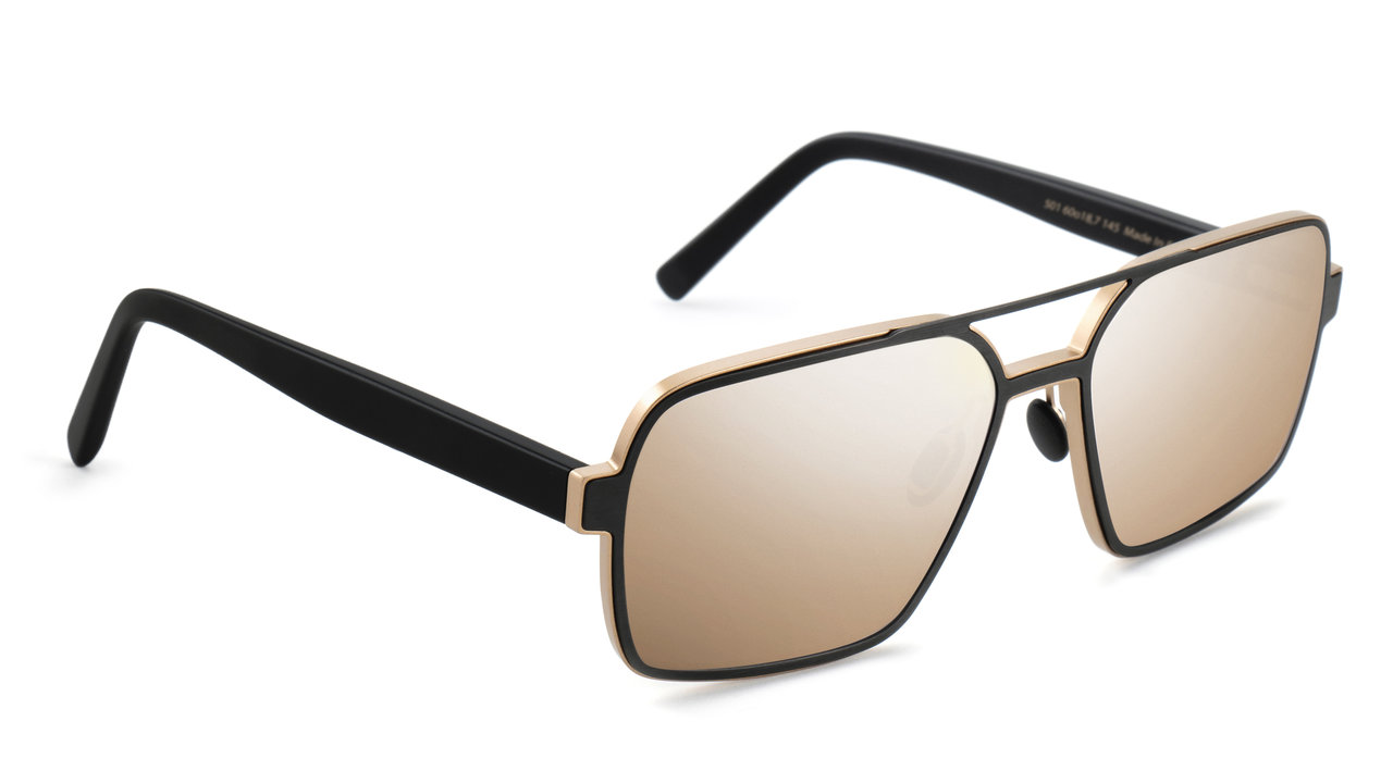 Lunettes de Soleil Big Boss Noir Or Rose Pascal Mathieu Eyewear
