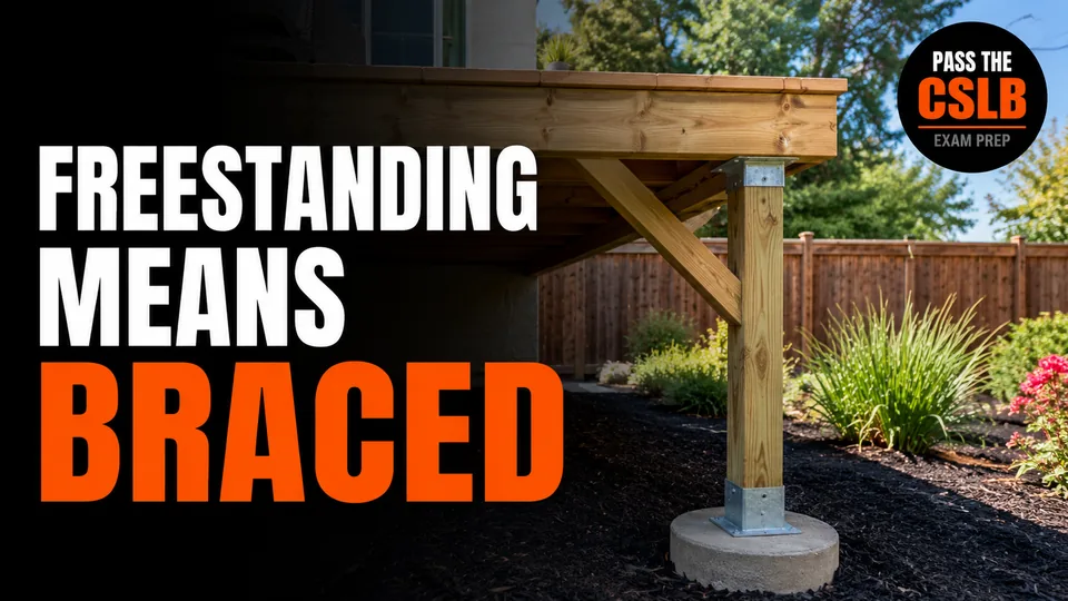 Freestanding Decks, Posts, Footings, and Beam Connections - Pass The CSLB episode thumbnail