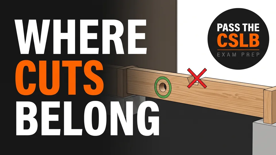 Notching and Boring Rules for Studs and Joists - Pass The CSLB episode thumbnail