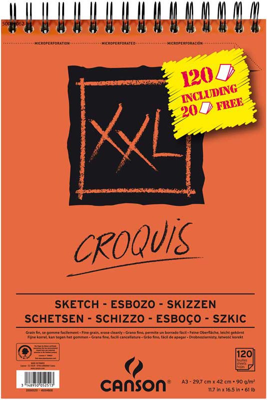 Carnet de Croquis à Spirales 96Gr A3