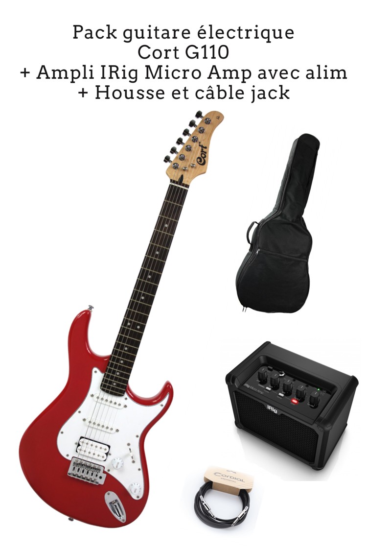 Pack Guitare Electrique EKO S-300 Black