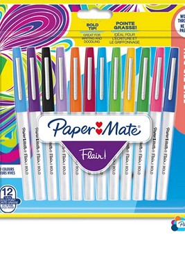 Pochette 6 feutres Flair Paper Mate couleurs pastel