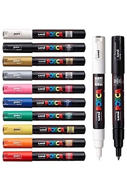 16 Feutres Posca pointe Conique - PC-1M - 0.7 mm (couleur au choix)