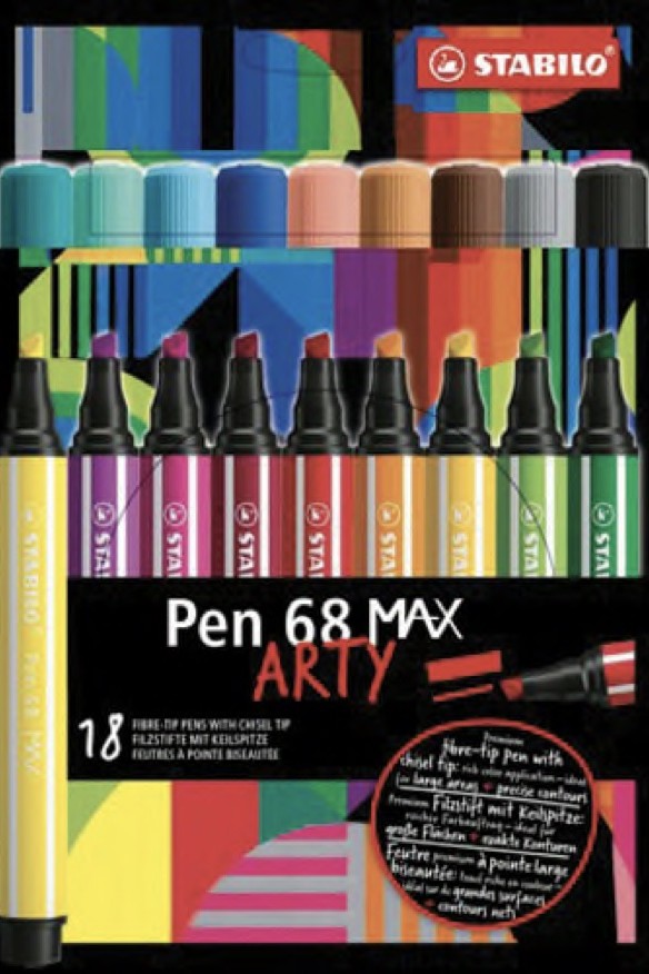 STABILO feutres Pen 68 MAX ARTY, étui de 12, assorties