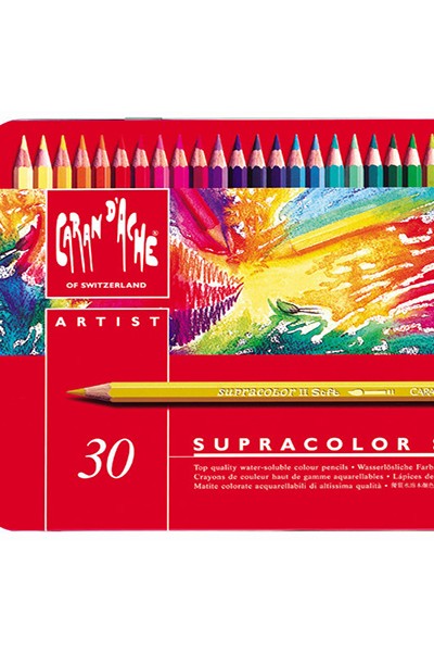 Boîte métal 80 crayons de couleurs aquarelle Artistes SUPRACOLOR® -  Pinceaux Aquarelle - Peinture Aquarelle